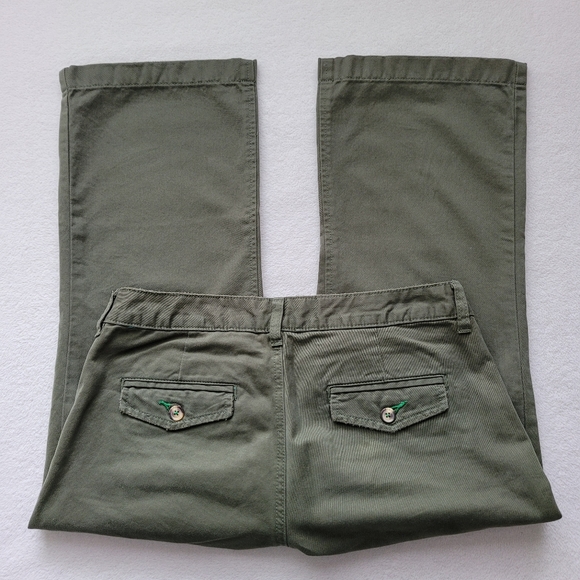 Old Navy | Y2K Cropped Brushed Cotton Pants | Ladies 2 Low Rise Olive Gr… - Picture 2 of 12
